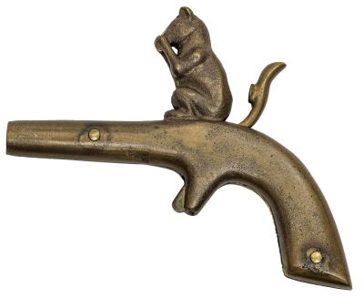 Squirrel Animated Cap Pistol. By the Ives, Blakeslee Company. Patented Late 1870's - 5 1/4" 