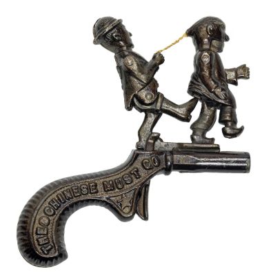 "Chinese Must Go" Cap Pistol with Original Box. By Ives, Blakeslee &amp; Company. Pat. Sept. 2 