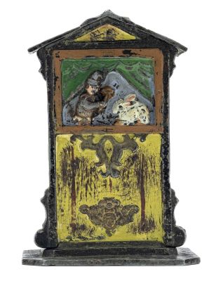 Punch & Judy Show Spelter Bank. Germany - Circa 1910's. Excellent Plus Condition. There are only 