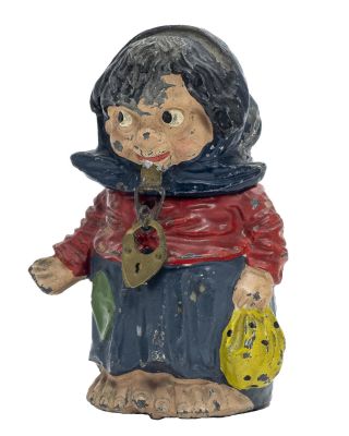 Begging Street Urchin Spelter Bank. Germany - Circa 1920's. Excellent Condition.