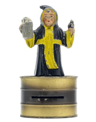 Munich Girl on a Tin Drum Bank. Germany - Circa Late 1920's. Near Mint &amp; Very Bright. This 