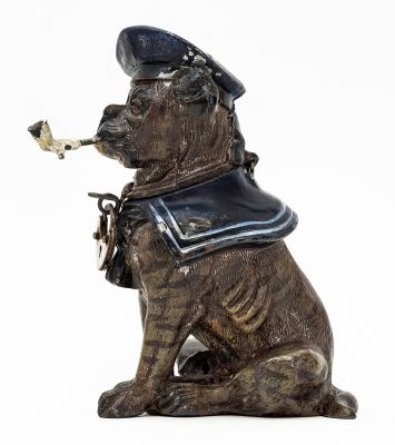 Sailor Bulldog with Pipe Spelter Bank. German - 1925 - 4.25" Tall. This is an excellent and 