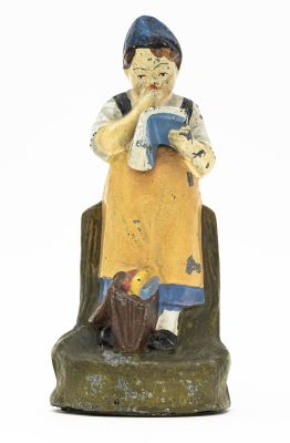 Girl Reading a Book Bank. Bing Brothers. German - 1920 - 4.5" Tall. Reference: PGSB # 560. This 