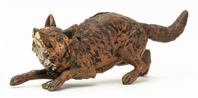Frisky Fox Spelter Bank. German - 1925 - 4" Long. Reference: PGSB #40. This spelter bank has 
