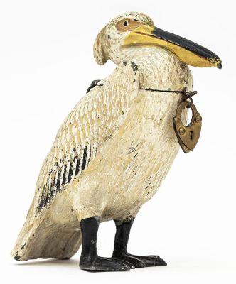 American White Pelican Spelter Bank. German - 1925 - 4" Tall. Reference: PGSB #141. This is one 