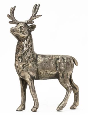 Small Nickeled Reindeer Bank. By the A. C. Williams Company. Ravenna, Ohio - Circa 1920's.