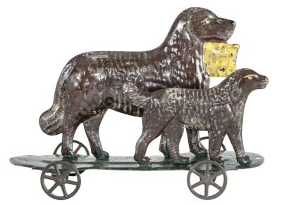 Double Setters Platform Toy. George Brown Company. Forestville, CT - 1880 - 6.5" Long.