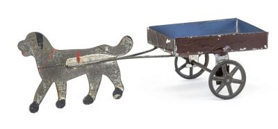 Dog Drawn Cart American Tin Toy. Merriam Mfg. Co. Durham, CT - 1875 - 6.5" Long. Another 