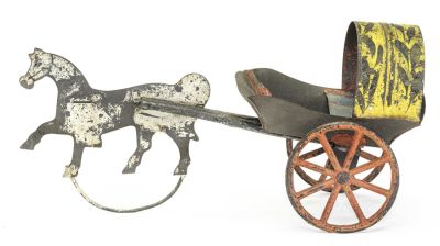 Conestoga Wagon American Tin Toy. Francis, Field, Francis. Philadelphia, PA - 1850 - 8.5" Long. 