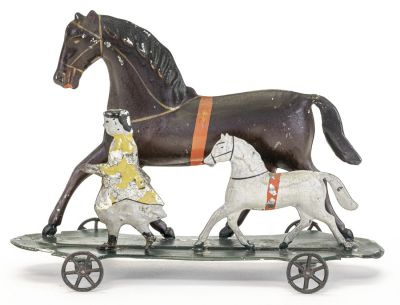 Triple Platform Tin Toy. George Brown Company. Forestville, CT - 1880 - 9" Long. This toy is in 