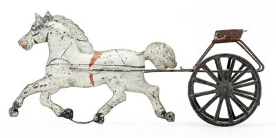 Sulky - Medium - American Tin Toy. George Brown Company. Forestville, CT - 1870's - 8.75" Long. 