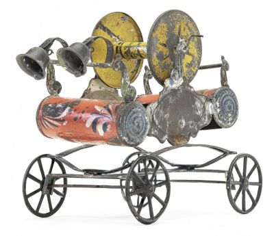 Hose Reel American Tin Toy. Francis, Field, Francis. Philadelphia, PA - 1850 - 8" Long. This is 