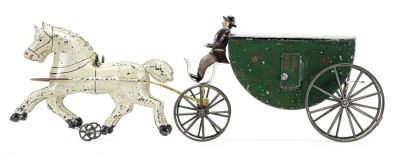 Oversized Landau American Tin Toy. Merriam Mfg. Co. Durham, CT - 1870's - 19" Long. This is the 