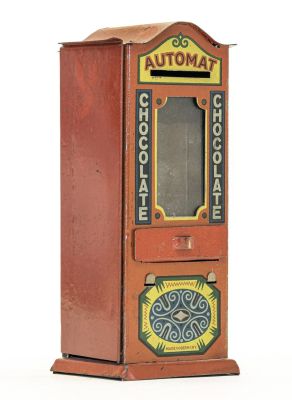 Automat - Chocolate - Tin Vending Bank. Germany - 1920.