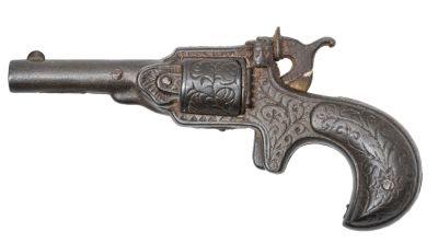Revolver Cap Gun. Made by J. &amp; E. Stevens Co. of Cromwell, CT. - 1887 - 5.625" Long.