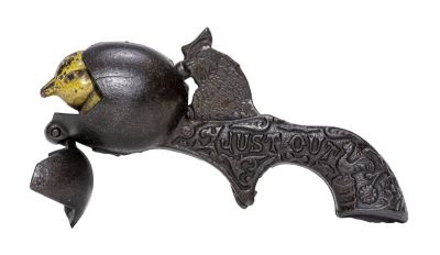 "Just Out" Animated Cap Gun. By Ives, Blakeslee Company Bridgeport, CT. - 1884 - 6" Long. Just 