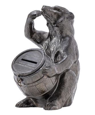 Bear by Barrel Still Bank. German - 1935 - 5" Tall.