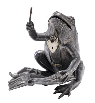 The Frog Conductor Still Bank. German - 1920 - 4.375" Tall. This is a scarce and desirable 