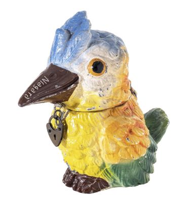 Long-Billed Exotic Bird Spelter Bank. Germany - 1920's - 4 1/8" Tall. This piece is so rare that 