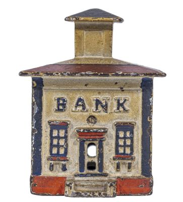 Cupola, Small - Patriotic - Iron Bank. By J. &amp; E. Stevens Company. Cromwell, CT - 1875 - 3 