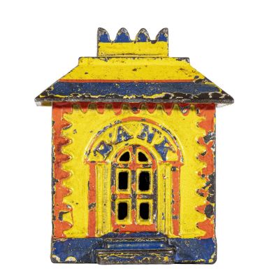 Crown Bank, Small - Iron Bank. By J. &amp; E. Stevens Company. Cromwell, CT - 1875 - 3" Tall.