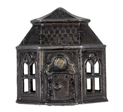 Six Sided Building - Iron Bank. Small Version. Probably H. L. Judd Co. Wallingford, CT - 1880 - 