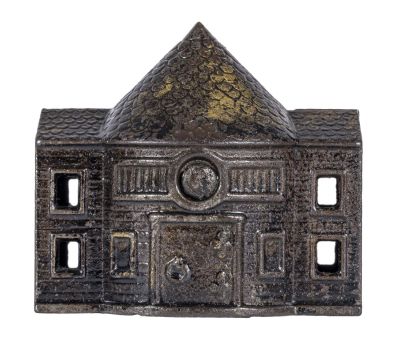 Cone Building - Iron Bank. American - 1890 - 2 3/4" Tall.