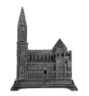 Munster Cathedral Souvenir Bank. German - 1930's - 5 1/2" Tall.