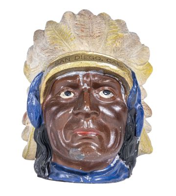 Indian Chief Bust Spelter Bank. German - 1925. Condition: Excellent Plus Condition