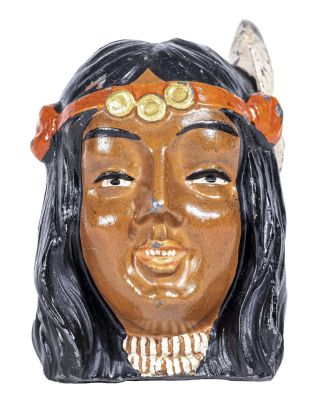 Princess Maiden Bust Spelter Bank. German - 1925. Condition: Pristine Condition