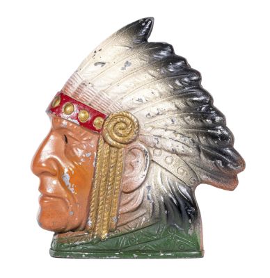 Indian Chief Bust Bank - Profile - Large. Japanese - 1930's. Condition: Excellent Plus Condition.