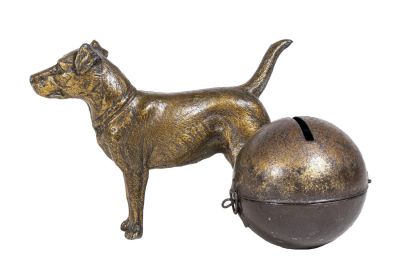 Pointer by Ball Spelter Bank. German - 1925 - 3 1/4" Tall. Condition: Excellent Condition.