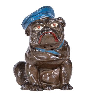 Sailor Bulldog Spelter Bank. Rare Brown Color. German - 1935 - 4" Tall. Condition: Excellent 