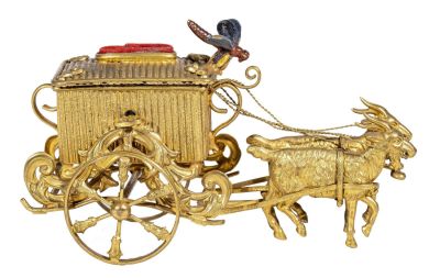 Goat Drawn Chariot Still Bank. German - 1895 - 3 3/4" Tall. This toy is in virtually mint 