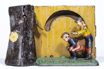 Leap Frog Iron Mechanical Bank. Shepard Hardware Company. Buffalo, New York - 1880's. Condition: 