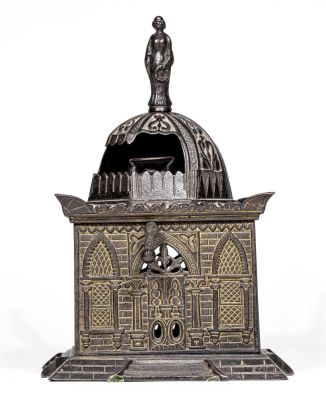 Mosque Iron Mechanical Bank. H. L. Judd Company. Wallingford, Connecticut - 1880's. Condition: 