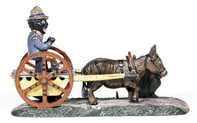 Bad Accident Iron Mechanical Bank. J. &amp; E. Stevens Company. Cromwell, Connecticut - 1890. 