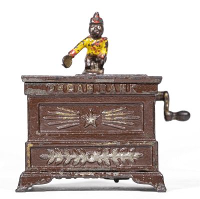 Organ Miniature Iron Mechanical Bank. Kyser &amp; Rex Company. Philadelphia - 1880's. Condition: 