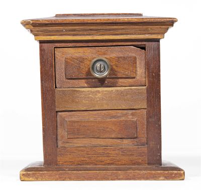 Bureau - Single Drawer Bank. American - 1890's - 5 3/4" Tall. Provenance: Edwin Mosler Jr. 