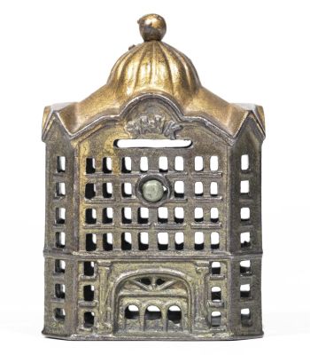 Domed Building Iron Bank. Rare Green Stain. A. C. Williams Company. Ravenna, Ohio - 1915. 