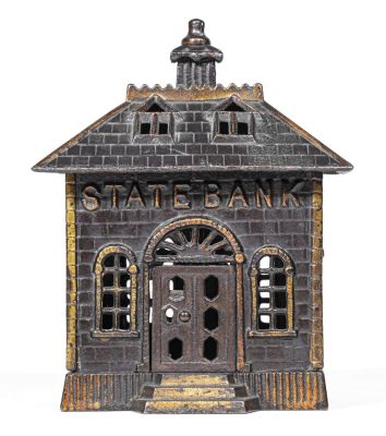 State Iron Bank. 2nd Largest Version. Kenton Hardware Company. Kenton, Ohio - 1899 - 6 7/8" 