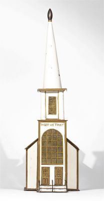 Folk Art "New England" Church Bank. American - 1910 - 18" Tall. Possibly on Alms Box to raise 