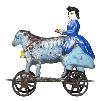 Mary and Her Lamb Platform Toy. George Brown Company. Forestville, Connecticut - 1880 - 4 1/4" 