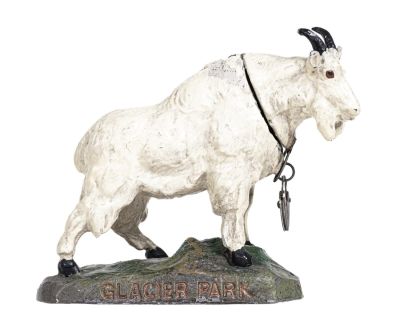 Glacier Park Mountain Goat Spelter Bank. Germany - Circa Late 1910's. Illustrated as #81 in 