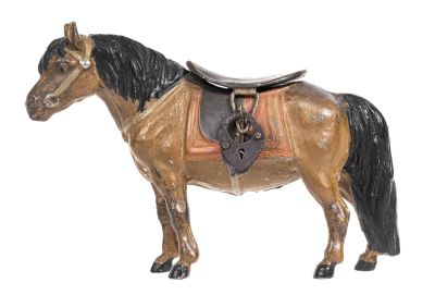 Horse with Blanket & Saddle Spelter Bank. Germany - Circa Late 1910's. Illustrated as #62 in 
