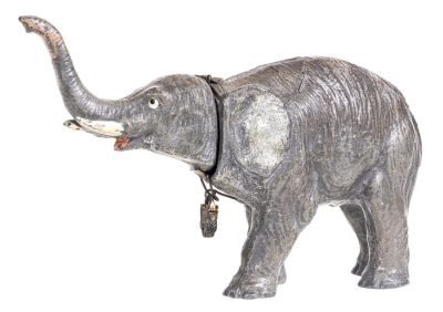 Trumpeting Elephant Spelter Bank. Germany - Circa 1920's. Illustrated as #26-a in PGSB. 