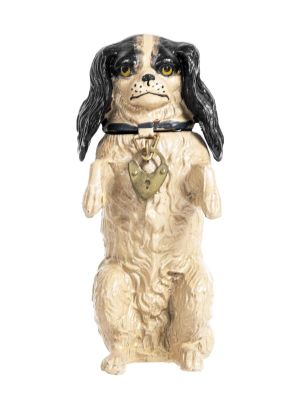 Begging King Charles Spaniel Spelter Bank. Germany - Circa Early 1920's. Illustrated as #237 in 