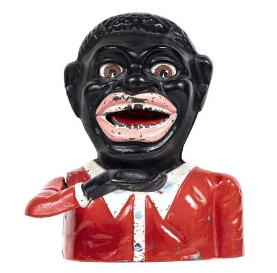 Jolly Man, Dagger Eyes - Cast Iron Mechanical Bank. England - 1948 Cast Iron Made after World 