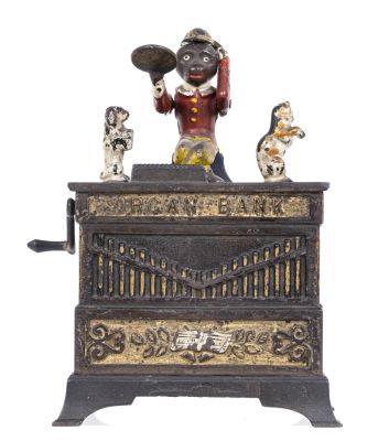 Organ Cat & Dog - Cast Iron Mechanical Bank. Made by Kyser &amp; Rex Company. Philadelphia - 