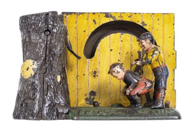 Leap Frog - Cast Iron Mechanical Bank. Made by Shepard Hardware Company. Buffalo, New York - 